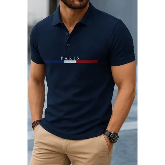 Camisa Polo Paris Feita em Piquet Premiun Manga Curta Puro Luxo