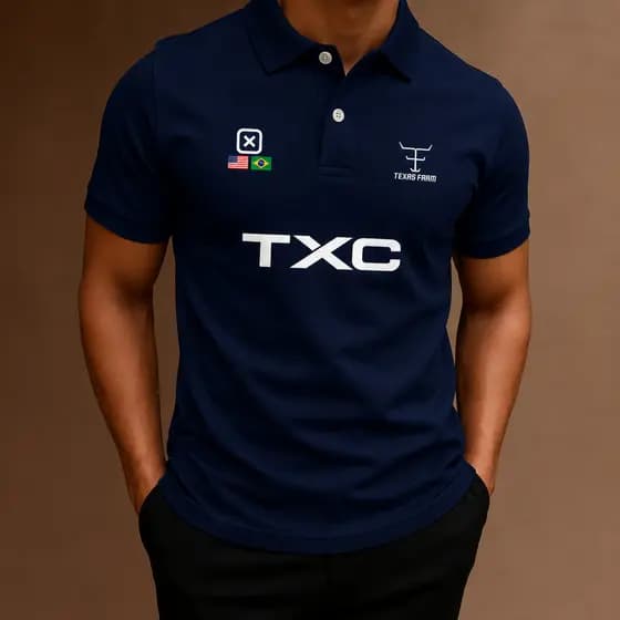Camisa Masculina Camisa Polo TXC USA-BRASIL Blusa Masculina Camisa Country Manga Curta Puro Luxo