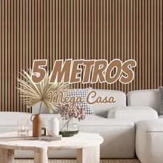 Papel de Parede 3D 5 METROS x 45CM Madeira Ripada Marrom Adesivo Auto-colante