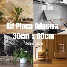 KIT Placa Adesiva 3d Mármore e Ripada De Parede Relevo Lavável 30cm X 60cm