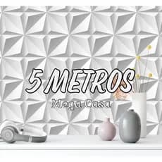 Papel de Parede Geométrico Branco 3D 5 METROS X 45CM Auto Adesivo Colante