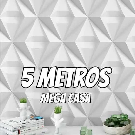 Papel de Parede Modelo 5 METROS x 45CM  3D Gesso Autocolante