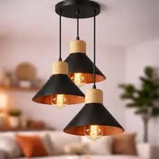 Luminária Pendente de teto Moderna Tripla para Sala Cozinha
