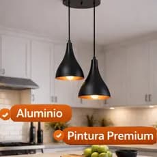 Lustre Luminária Pendente Gota Dupla Quato Sala Cozinha Teto Moderna Alumínio Não Enferruja Lustre