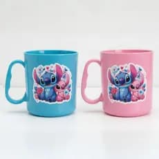 Kit Canecas de plástico Stitch e Angel aniversario escola personagem infantil festa lembrancinha