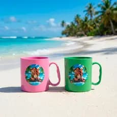 Kit Caneca Plástico 430ml Moana Infantil Decorado Resistente Festa Aniversario Presente Lembrancinha
