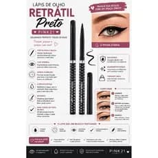 Lapis de olho retrátil preto Pink21