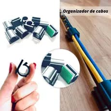 Clip organizador fixador fios e cabos 13 mm auto adesivo fixa fácil mangueira 3/8"