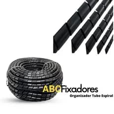 Organizador espiral  para fios e cabos, mola protetora varias medidas 6mm, 10mm, 14mm , 19mm / preto