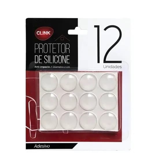 Protetor silicone para portas anti-impacto com adesivo -  kit com 12 unidades