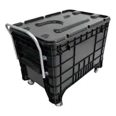 Carrinho Container 372L com Tampa JSN Grande Litros Capacidade Resistente Profissional