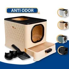 Caixa de Areia Banheiro Fechado GatoSandbox Premium Grande Bandeja Furba