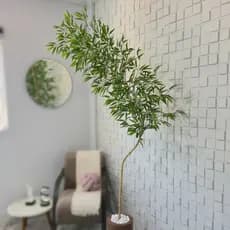 Planta Artificial Bambu Arranjo Curvado Decoração Sem Vaso Galho Curvo