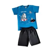 Kit 2 Conjuntos Verão Bermuda E Camiseta Masculino (1 Ao 16)