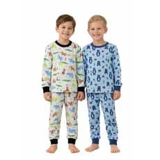 Kit 2 Conjuntos Pijamas Infantil Quentinho Peluciado Flanelado Menino Inverno Frio 1 ao 8