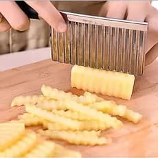 Cortador Ondulado De Batata Inox Fatiador Legumes Frutas Verduras Faca Cozinha Batata Chips