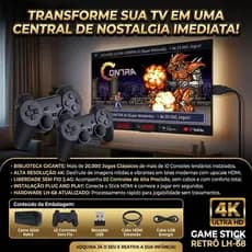 Game Stick Console Retrô HDMI 2 Controles + De 20 Mil Jogos Clássicos