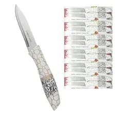 Jogo 12 Facas De Mesa Aço Inox Para Churrasco Refeições
