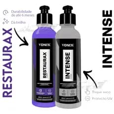 KIT Restaurax 240ml e Intense 240ml Vonixx Revitalizador e Proteção de Plasticos Interno e Externos