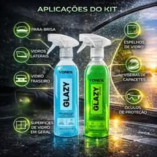 Kit Vonixx Glazy 500ml - Limpeza e Anti-Fog para Vidros