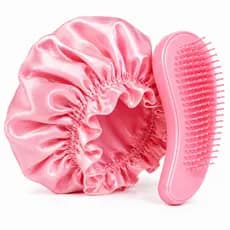 Kit Cabelo Sem Frizz Touca de Cetim e Escova Desembaraçadora