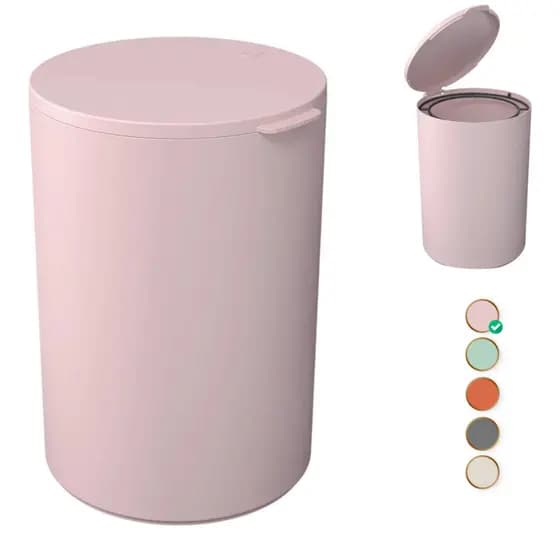 Lixeira De luxo Redonda 5Litros Casa Banheiro cozinha cesto de Lixo Brinox ROSA