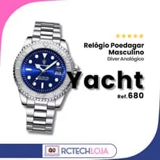POEDAGAR 680 Yacht Relógio Masculino Luxo Original Aço Inox Data Luminoso 30M Prova D'Água