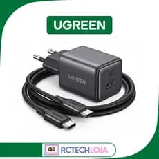 Kit Carregador Rápido Turbo 45W/ 30W/ 20W GaN + Cabo USB C 60W UGREEN iPhone 17 16 15 Samsung S25 S26 PD Fast Charge