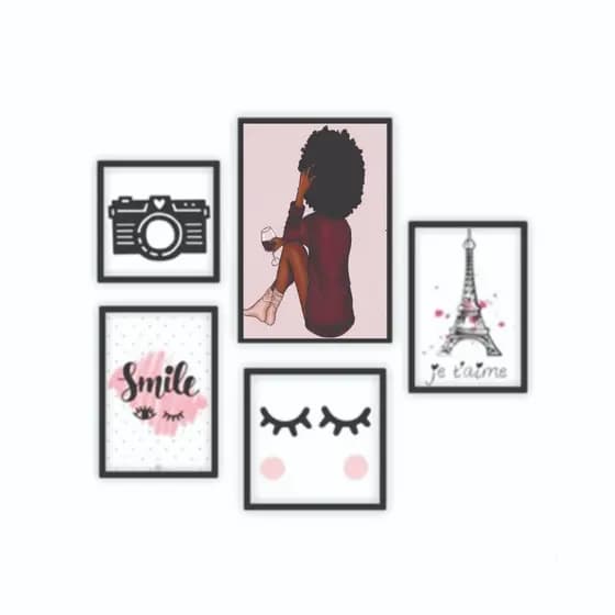Quadros decorativos tumblr girls menina cabelo cacheado