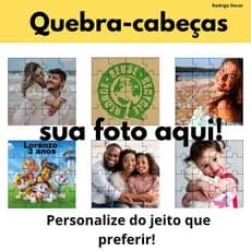 Quebra Cabeça Personalizado 6 Unidades (16 Peças) Mdf