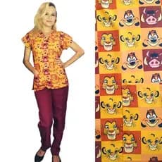 Pijama hospitalar scrub  Rei leão Slim e Plus size