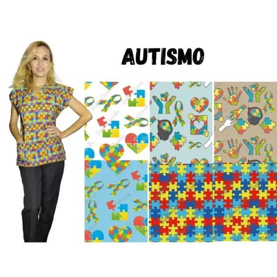 Scrub (blusa) pijama cirúrgico AUTISMO