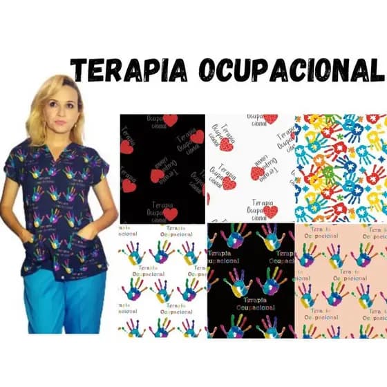 Scrub (blusa) Pijama cirúrgico - TERAPIA OCUPACIONAL