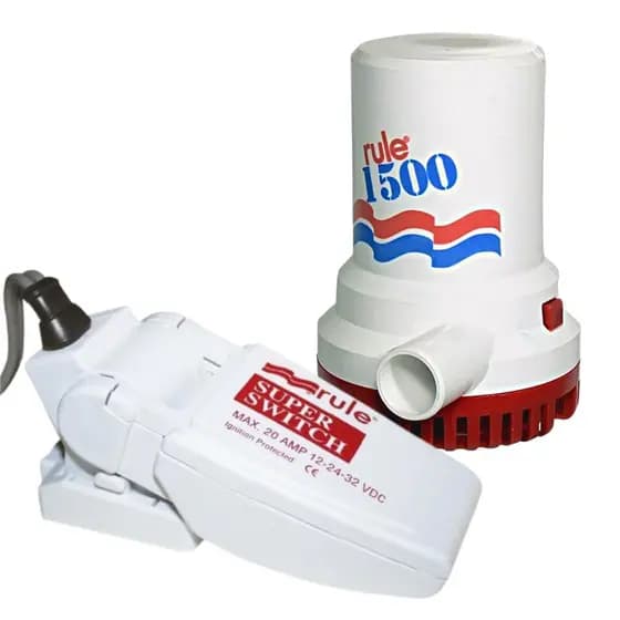 Bomba De Porao Rule 1500 Gph 12v + Automatico Rule 20a