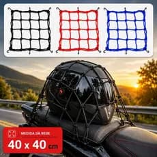 Rede Elástica Para Moto 40x40cm Redinha Aranha De Bagageiro Bike Carga Capacete