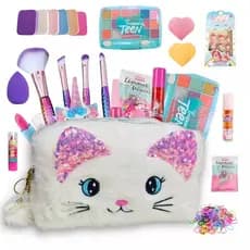 Kit maquiagem Bolsinha Sombras Pinceis batom gloss completo