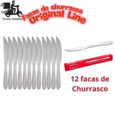 Jogo De 12 Facas de Churrasco Aço Inox América Original Line