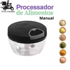 Processador de Alimentos Manual 500 ml Com 3 Lâminas Triturador e Cortador de Alimentos