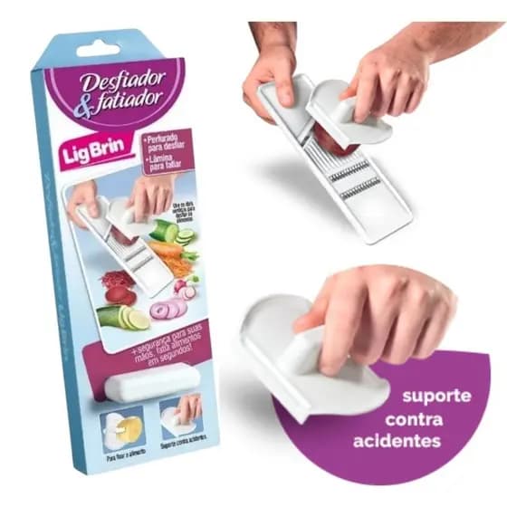 Desfiador e Fatiador de Alimentos Multiuso Perfeito Para Frutas e Legumes Rápido e Prático