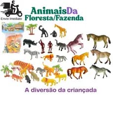 Kit de Brinquedos Animais Da Floresta Fazenda Miniatura Cavalos - 99 Toys