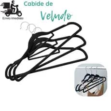 Kit Cabides Veludo Para Roupas Adulto 3 Unidades Slim Ultra Fino Resistente