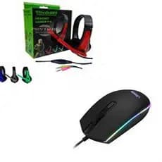 KIT HEADSET GAMER F7 e Mouse Gamer Luz Rgb Lehmox.