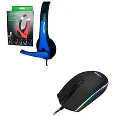 KIT HEADSET GAMER F7 + Mouse Gamer Luz Rgb Lehmox.