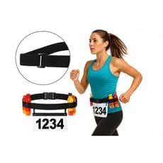 Cinto Porta Numero Para Corrida Triathlon Ciclismo Carbo Gel Número original barato