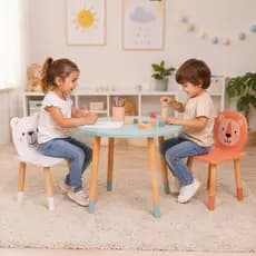 Mesa Infantil 2 Cadeiras Madeira MDF Resistente Montessori