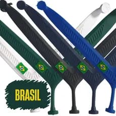 Cabresto Tira Correia Alça para Chinelo Modelo Asa Delta Aplique Bandeira do Brasil - 1 Par de Tiras