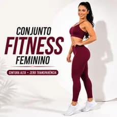 Conjunto Calça Legging e Cropped - Conjunto Fitness Academia feminino (Sem Transparência)