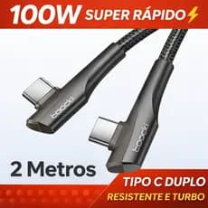 Cabo USB-C 100W - Carregamento Ultra Rápido 2 Metros