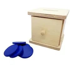 Brinquedo Montessori Caixa de permanência de fichas