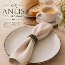 Kit Anéis Porta Guardanapo Verde e Prata 6 ou 12 Unidades Mesa Posta Luxo Decorativo Argola